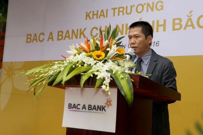 Ông Đặng Trung Dũng - Phó Tổng Giám đốc thường trực Ngân hàng TMCP Bắc Á phát biểu tại Lễ khai trương.