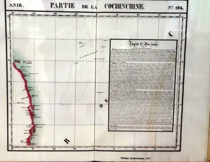 Tấm bản đồ cổ do Phương tây vẽ từ thế kỷ XIX chứng minh chủ quyền của Việt Nam đối với quần đảo Hoàng Sa. Ảnh: An Nguyên