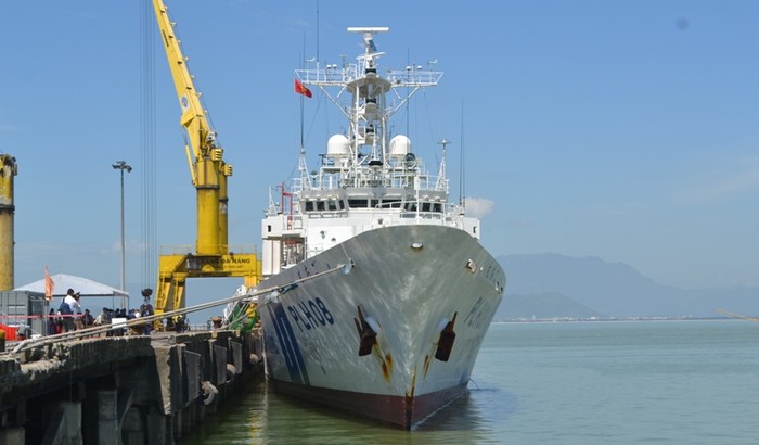 Tàu ECHIGO của lực lượng bảo vệ bờ biển Nhật Bản cập cảng Đà Nẵng.