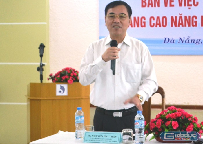 Tiến sĩ Nguyễn Hải Thập - Phó Cục trưởng Cục nhà giáo và cán bộ quản lý giáo dục (Bộ Giáo dục và Đào tạo) cho biết, sẽ kiến nghị Chính phủ cho phép các trường đại học tuyển dụng giảng viên theo hai hình thức luật lao động và luật viên chức. Ảnh: TT