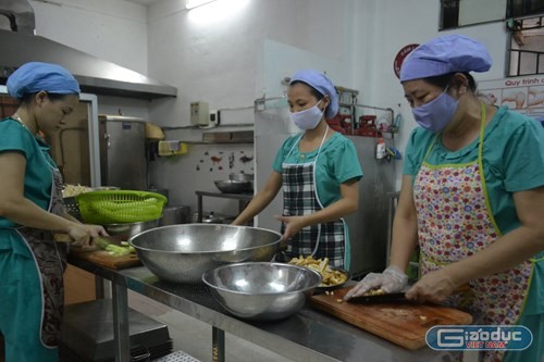 Các trường mầm non ở Đà Nẵng cam kết sử dụng thực phẩm đảm bảo chất lượng. Ảnh: TT