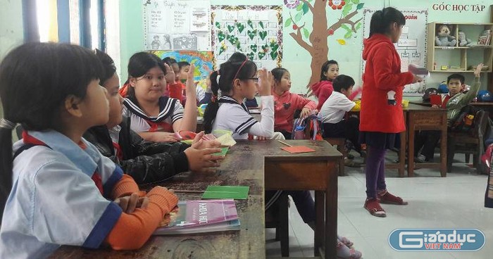 Một tiết học theo mô hình VNEN ở trường tiểu học Bạch Đằng (quận Hải Châu, Đà Nẵng). Ảnh: TT