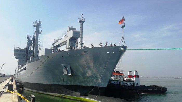 Tàu Hải quân Ấn Độ cập cảng Đà Nẵng hồi năm 2018. Ảnh: TT