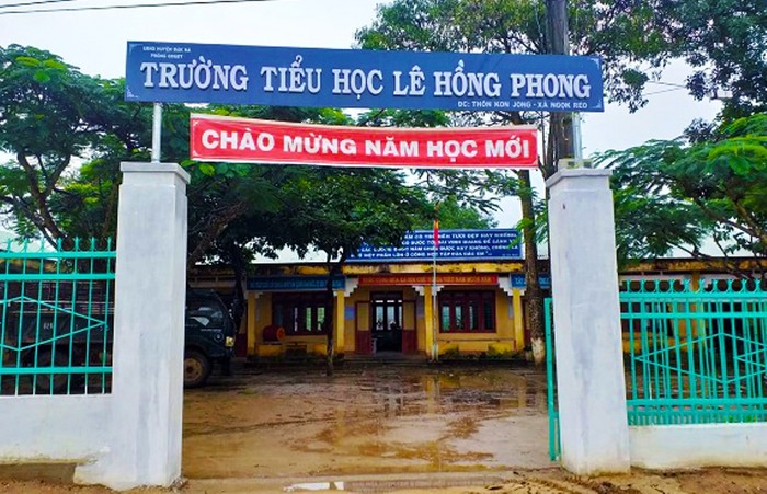 Trường tiểu học Lê Hồng Phong, nơi xảy ra vụ việc kế toán chiếm đoạt tiền hỗ trợ học sinh nghèo. Ảnh: CTV