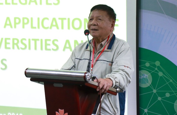 Phó Giáo sư Trần Xuân Nhĩ - Phó Chủ tịch Hiệp hội các trường đại học, cao đẳng Việt Nam phát biểu tại hội thảo.