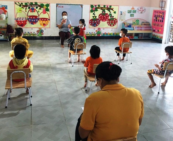 Một lớp học của trường mầm non ở Kon Tum chỉ với một số em nhỏ.