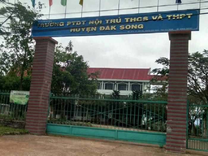 Trường Phổ thông Dân tộc Nội trú trung học cơ sở và trung học phổ thông huyện Đắk Song để xảy ra nhiều sai phạm về tài chính. Ảnh: MT