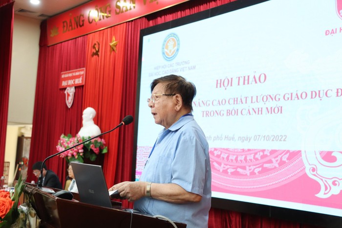 Phó giáo sư Trần Xuân Nhĩ – Phó Chủ tịch thường trực Hiệp hội Các trường đại học, cao đẳng Việt Nam (Ảnh: Ngân Chi)