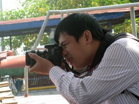 Nhà báo Nguyễn Phong Cầm, phóng viên kinh tế, báo Tiền Phong (Ảnh Thu Hòe)