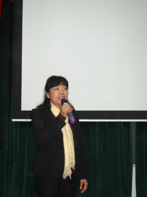Bà Chu Đăng Được, Phó Giám đốc Nhà hát Múa rối Thăng Long. (Ảnh Kim Ngân)