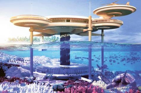 Khách sạn sẽ có phần lớn số phòng nằm dưới mặt nước để khách hàng có thể ngắm quang cảnh tuyệt đẹp trong lòng biển.