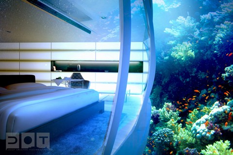 Đặc biệt, nếu gặp nguy hiểm, các phòng ở dưới nước có thể tự nổi lên, đảm bảo an toàn cho khách.