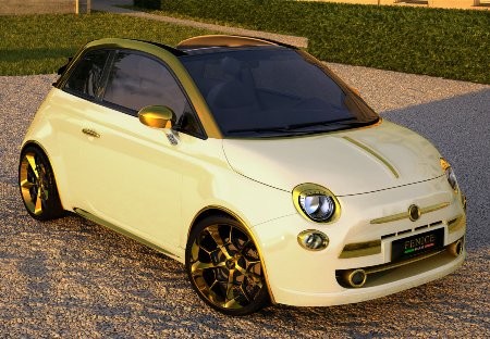Một doanh nhân giàu có người Trung Quốc đã đặt hàng nhà độ Fenice Milano ở Ý làm một chiếc Fiat 500 Convertible Abarth mạ vàng và gắn trên xe chiếc iPad nạm kim cương. Trị giá xe sẽ là gần 700.000 USD.