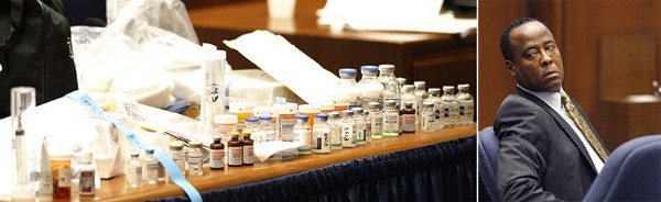Một lượng thuốc khổng lồ cũng được tìm thấy trong phòng Michael Jackson mà người được cho là kê toa chính là bác sĩ Conrad Murray.
