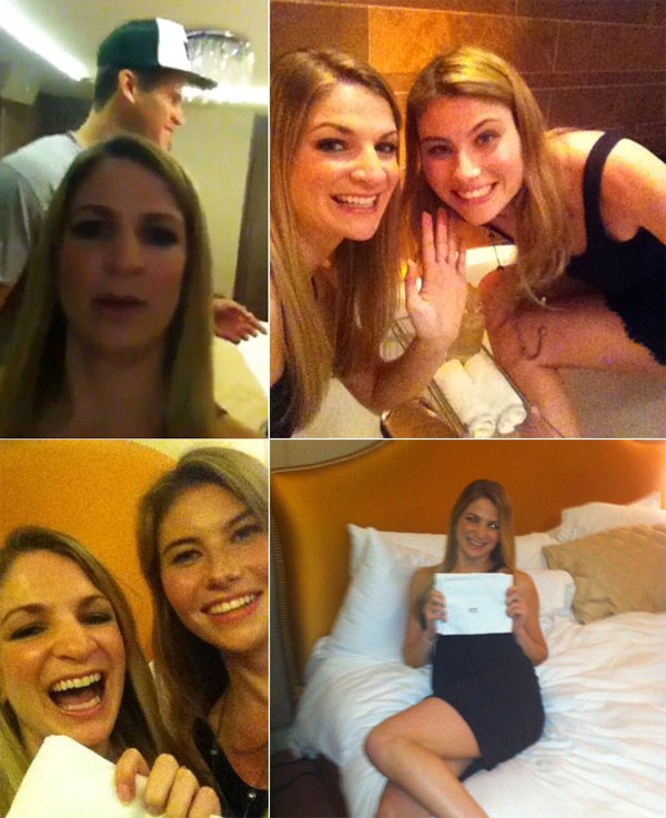 Những bức ảnh hai cô gái vui vẻ ở căn hộ của Kim Kardashian được đăng tải lên Twitter.