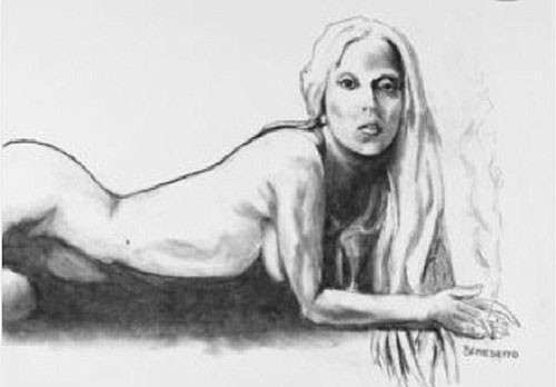 Bức tranh khỏa thân của Lady Gaga được rao bán. Ảnh: Splash.