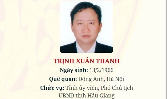 Ông Trịnh Xuân Thanh trong danh sách Đại biểu Quốc hội Khóa XIV tại Hậu Giang (Ảnh nguồn: Tuoitre.vn).