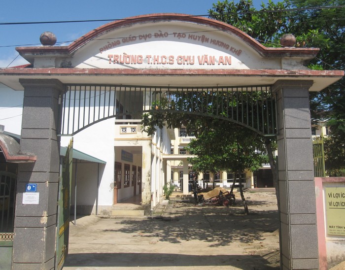 Trường Trung học Cơ sở Chu Văn An, Hương Khê, Hà Tĩnh (Ảnh: tác giả)