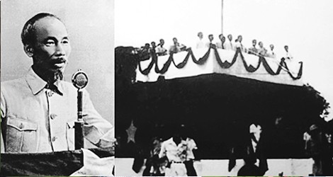 Chủ tịch Hồ Chí Minh đọc bản Tuyên ngôn độc lập tại Quảng trường Ba Đình 2/9/1945 (Ảnh: cand.vn).