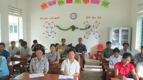 Quang cảnh một buổi họp phụ huynh ở Thài Nguyên. Ảnh từ thainguyen.edu.vn