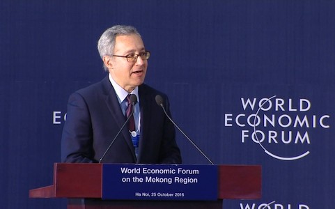 Người đứng đầu Trung tâm các Chương trình Toàn cầu, Thành viên Ban Quản trị Diễn đàn Kinh tế Thế giới Richard Samans phát biểu khai mạc Hội nghị WEF-Mekong.