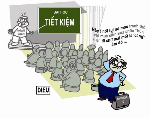 Biếm họa lạm chi ngân sách trên vtc.vn